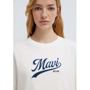Mavi M1613565-80194 Mavi Logo Nakışlı T-Shirt Kadın Tişört