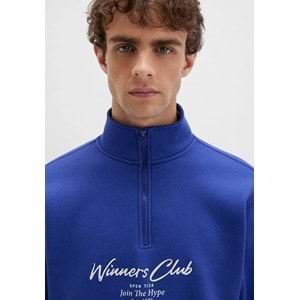 Mavi 0S10488-70695 Winners Club Baskılı Yarım Fermuarlı Sweatshirt