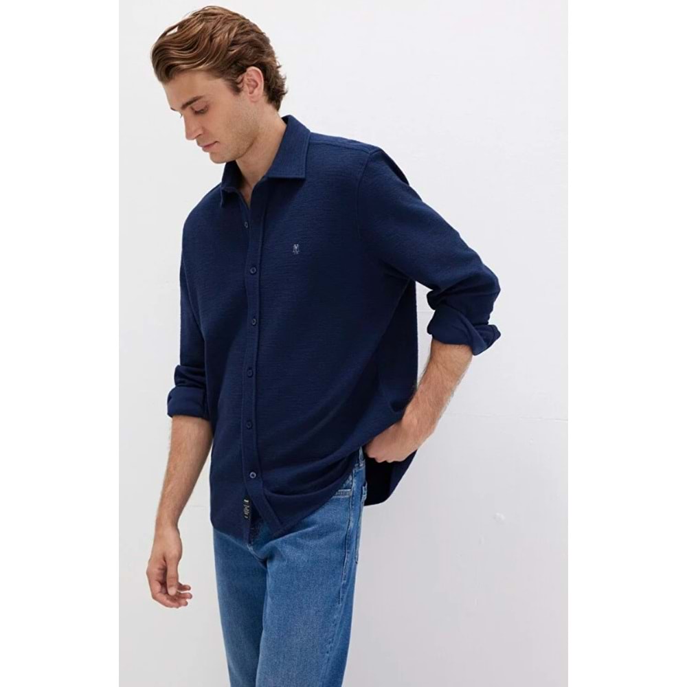 Mavi 0211789-70497 M Logo Nakışlı Örme Erkek Gömlek