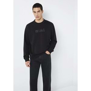 Mavi M0S10551-900 Mavi Logo Baskılı Bisiklet Yaka Erkek Sweatshirt