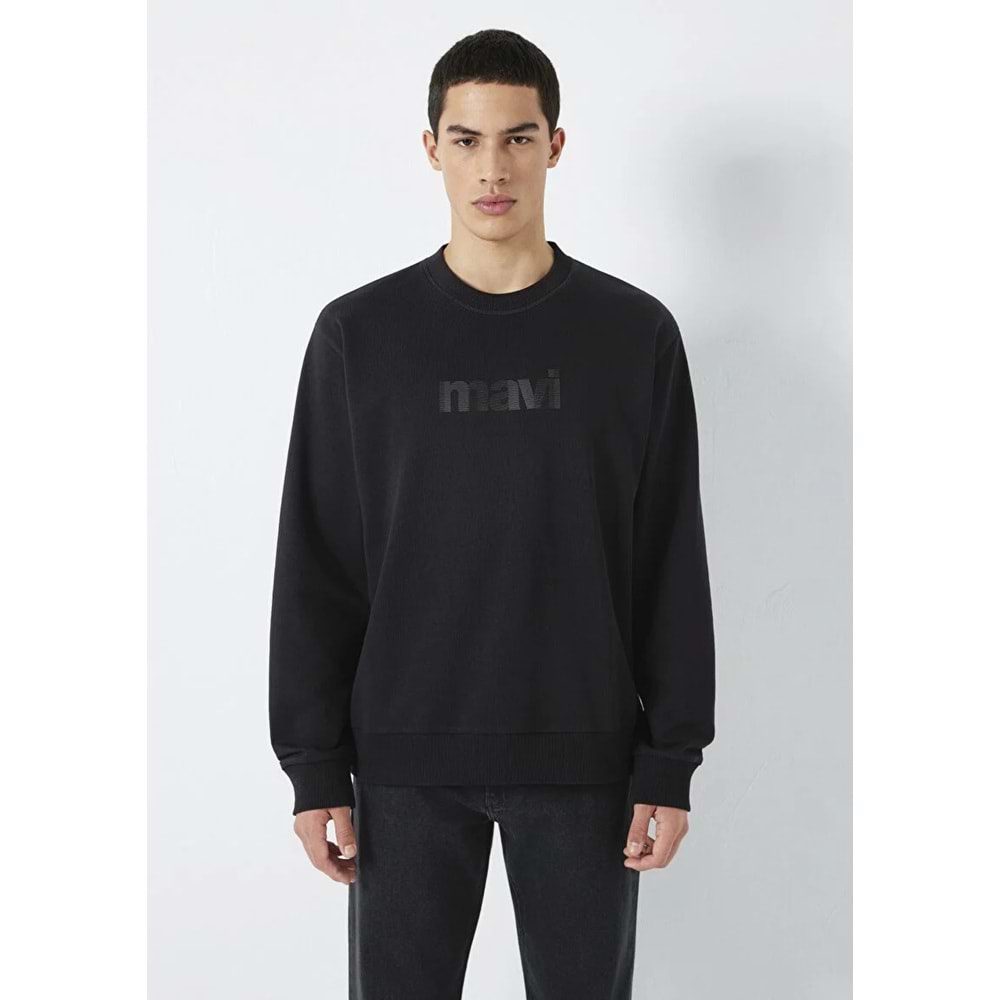 Mavi M0S10551-900 Mavi Logo Baskılı Bisiklet Yaka Erkek Sweatshirt