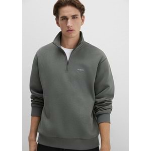 Mavi M0S10585-71598 Mavi Logo Baskılı Yarı Fermuarlı Sweatshirt Erkek Sweatshirt