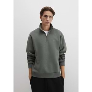 Mavi M0S10585-71598 Mavi Logo Baskılı Yarı Fermuarlı Sweatshirt Erkek Sweatshirt