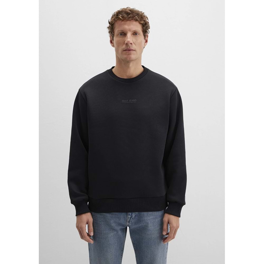 Mavi M0S10586-900 Mavi Jeans Detaylı Erkek Sweatshirt