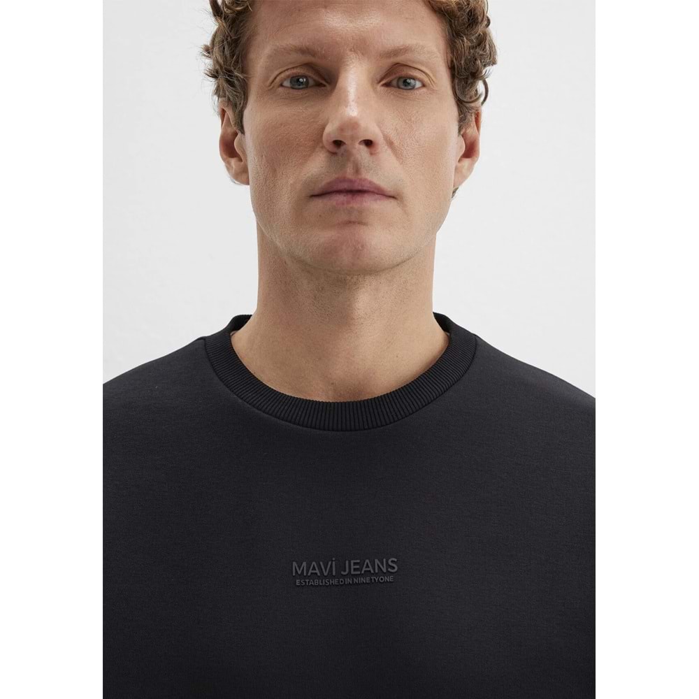 Mavi M0S10586-900 Mavi Jeans Detaylı Erkek Sweatshirt