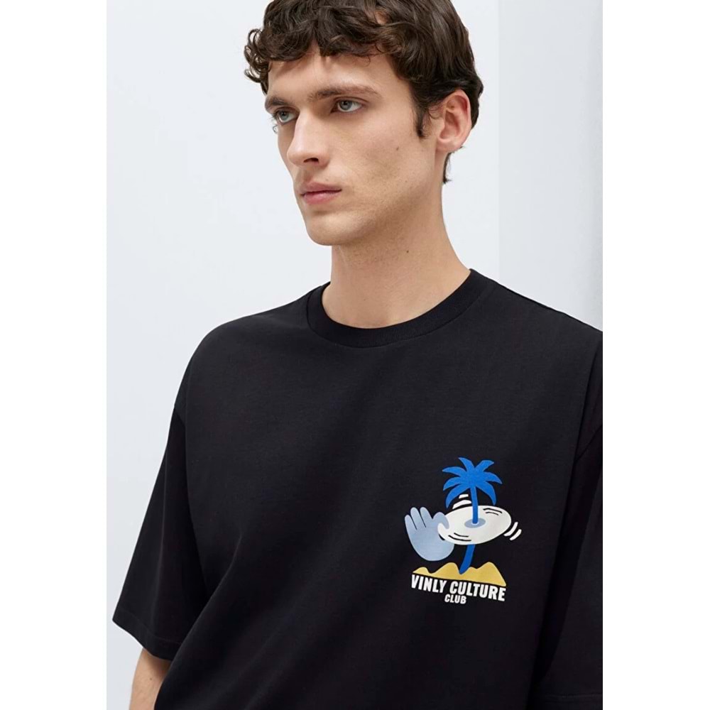 Mavi M0613288-900 Vinly Culture Club Baskılı Tişört Erkek T-Shirt