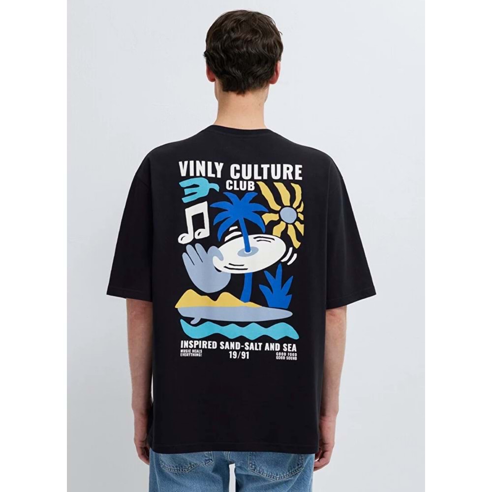 Mavi M0613288-900 Vinly Culture Club Baskılı Tişört Erkek T-Shirt