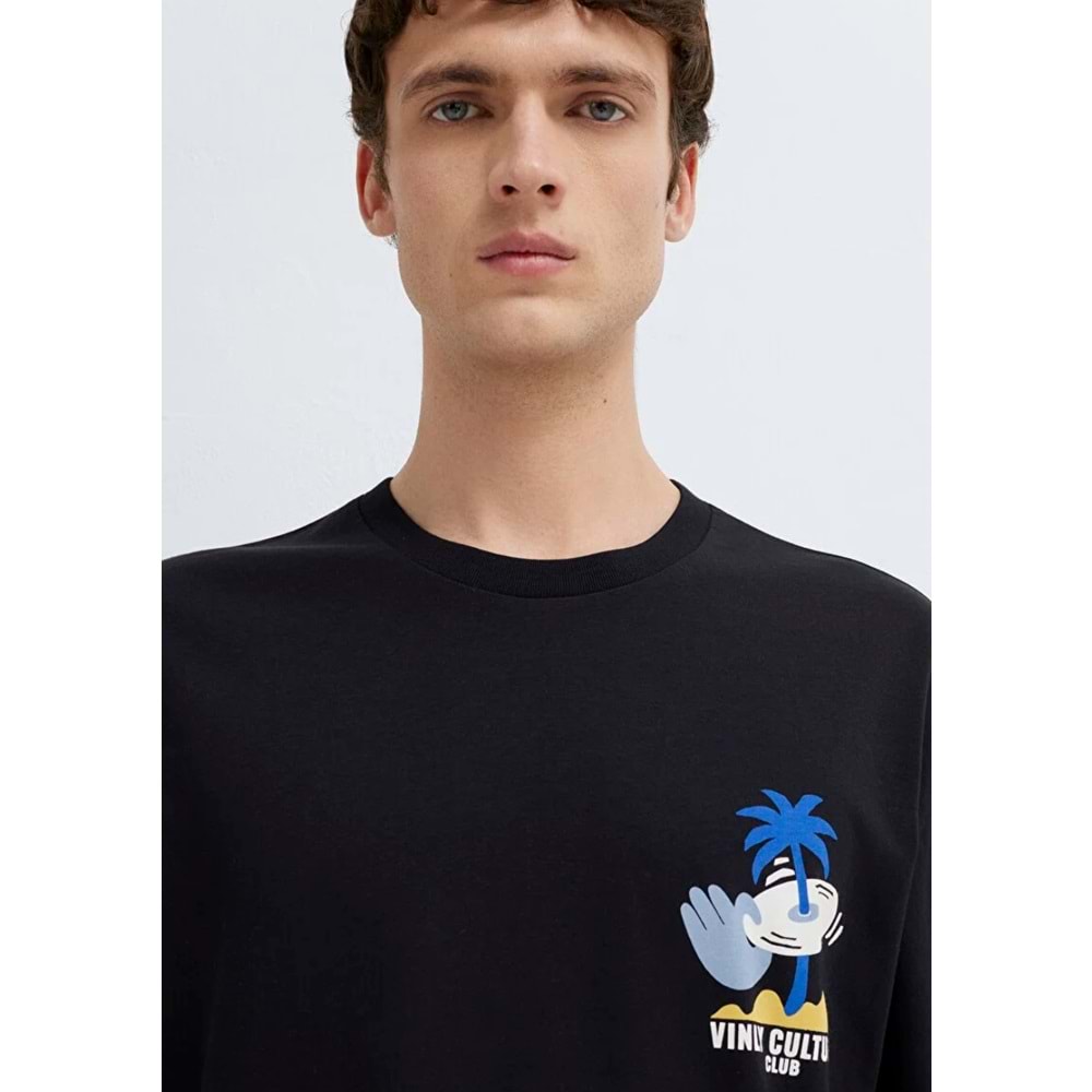 Mavi M0613288-900 Vinly Culture Club Baskılı Tişört Erkek T-Shirt
