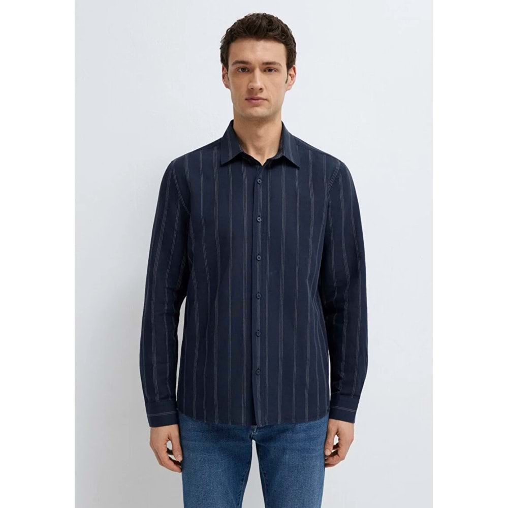 Mavi M0211979-91592 Keten Karışımlı Gömlek Regular Fit Erkek Gömlek
