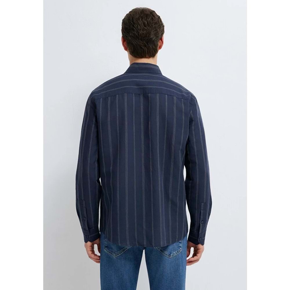 Mavi M0211979-91592 Keten Karışımlı Gömlek Regular Fit Erkek Gömlek