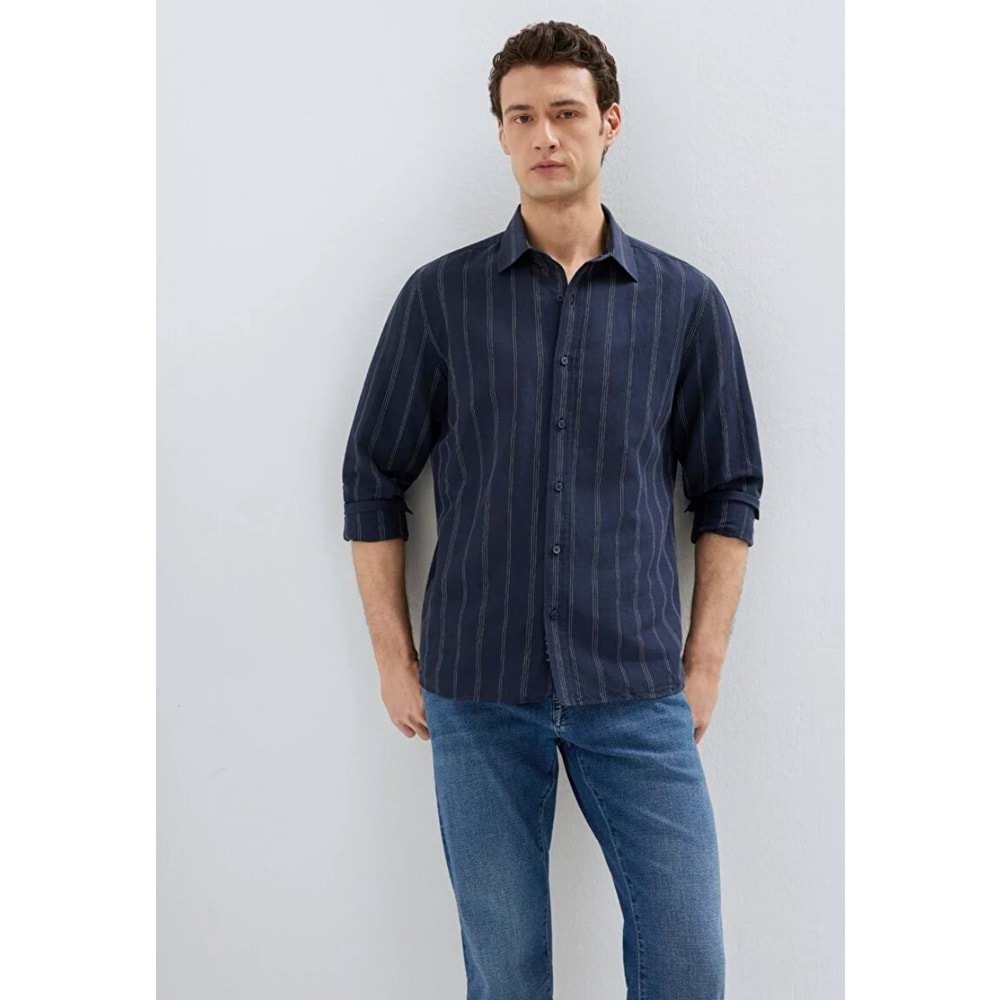 Mavi M0211979-91592 Keten Karışımlı Gömlek Regular Fit Erkek Gömlek