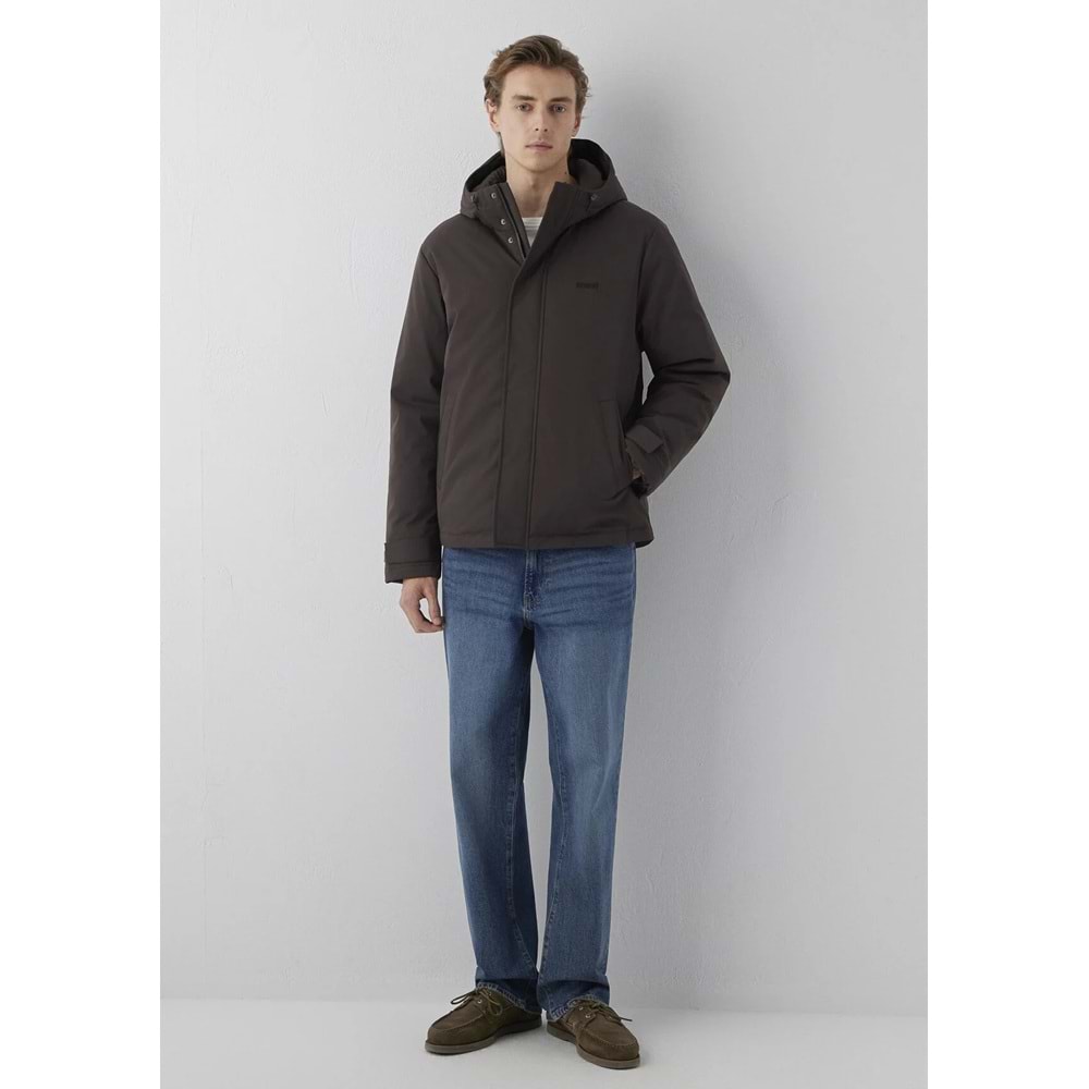 Mavi M0110833-70219 Mavi Nakış Logo Kapüşonlu Şişme Mont Erkek Mont