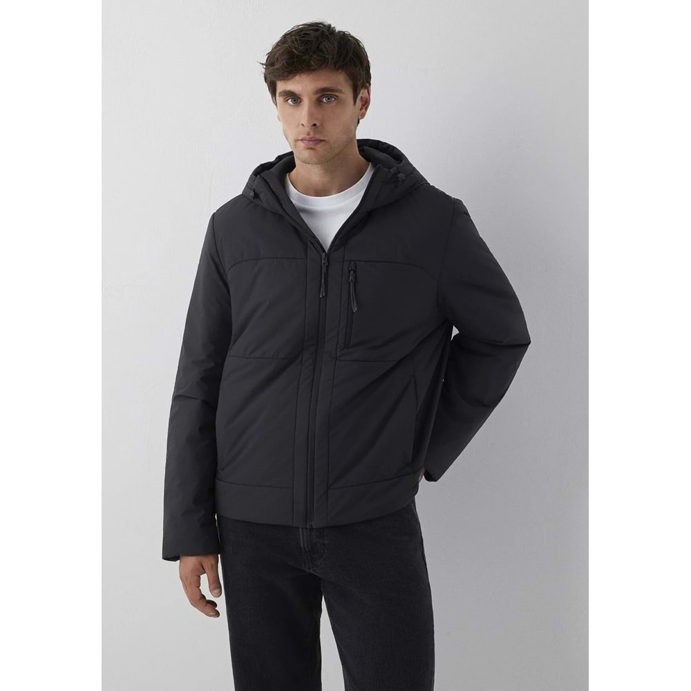 Mavi M0110840-71379 Mavi Kapüşonlu Şişme Mont Erkek Mont
