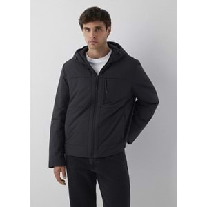 Mavi M0110840-71379 Mavi Kapüşonlu Şişme Mont Erkek Mont