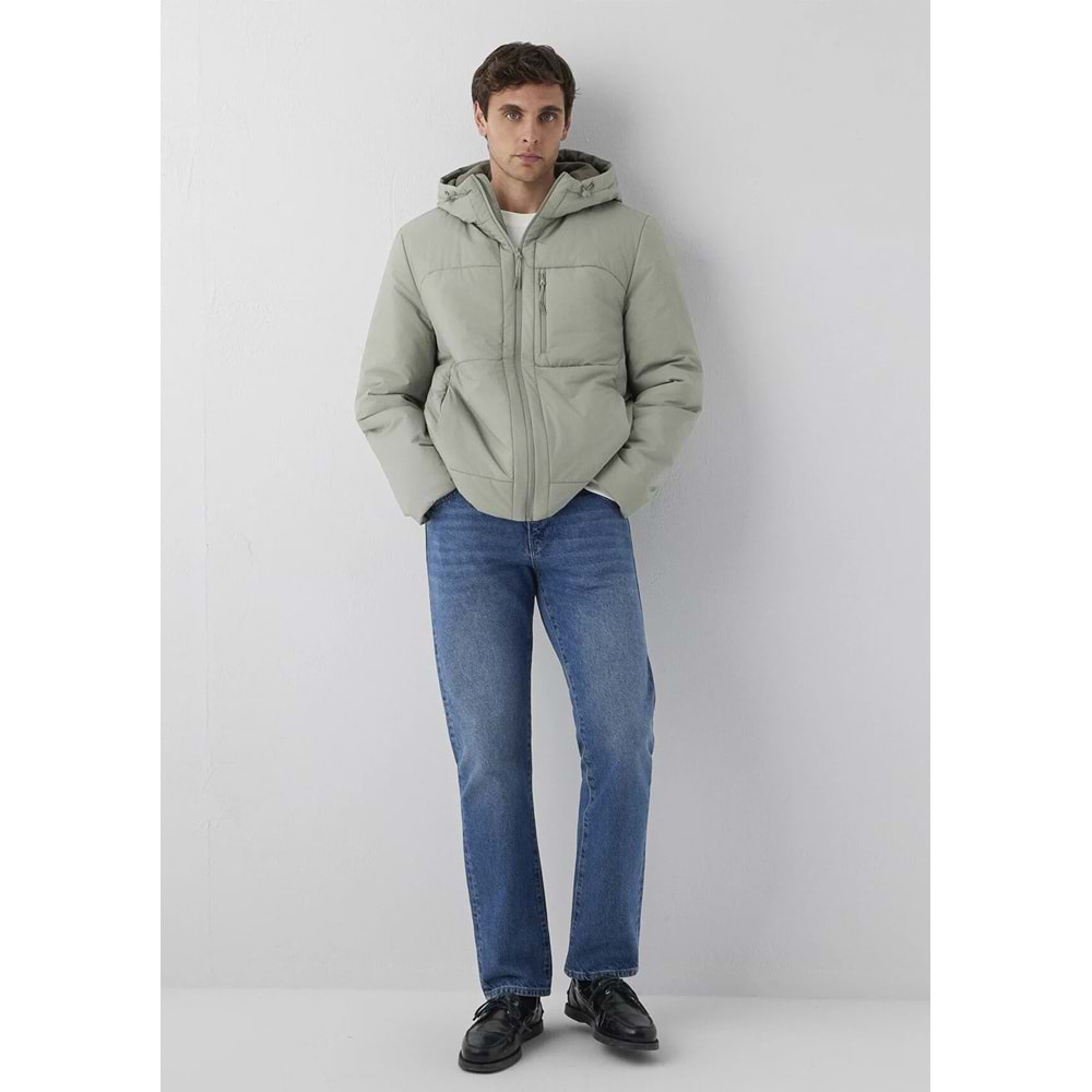 Mavi M0110840-71484 Mavi Kapüşonlu Şişme Mont Erkek Mont