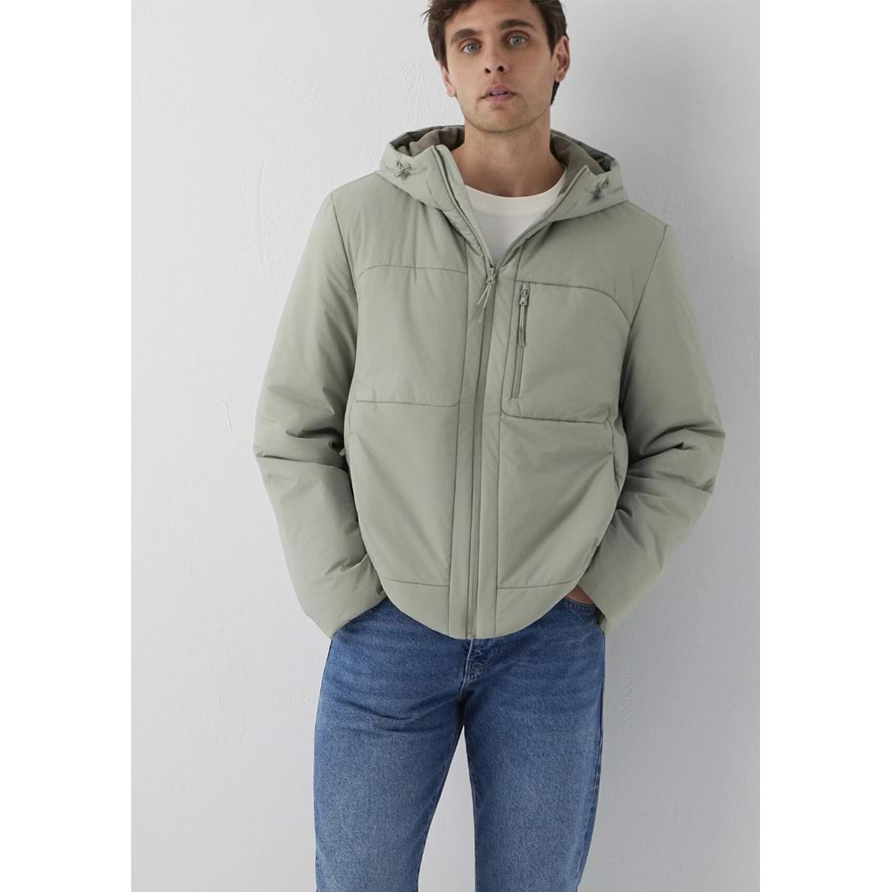 Mavi M0110840-71484 Mavi Kapüşonlu Şişme Mont Erkek Mont