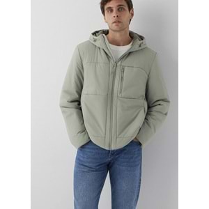 Mavi M0110840-71484 Mavi Kapüşonlu Şişme Mont Erkek Mont