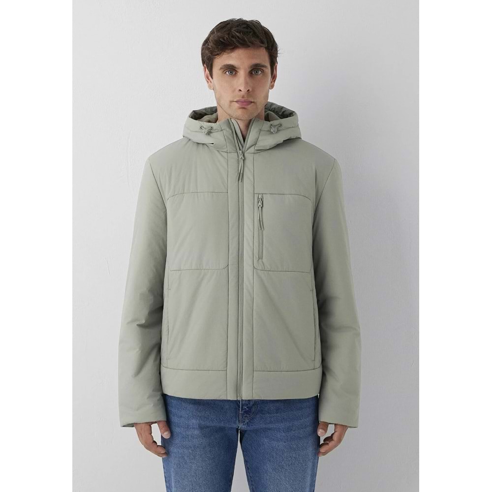 Mavi M0110840-71484 Mavi Kapüşonlu Şişme Mont Erkek Mont