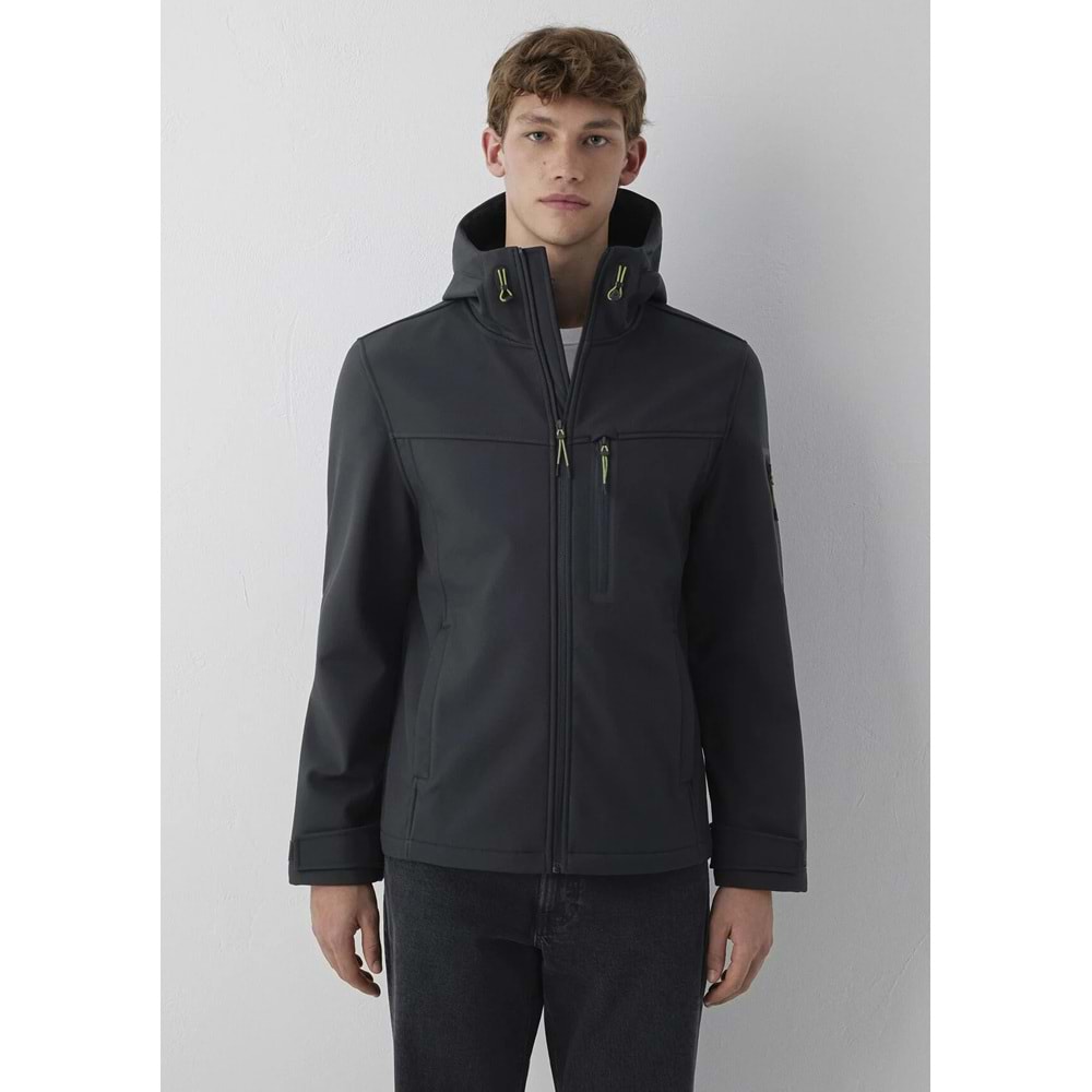 Mavi M0110848-71379 Mavi Su İtici Pro-Tech Water-Replent Kapüşonlu Spandex Erkek Mont