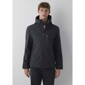 Mavi M0110848-71379 Mavi Su İtici Pro-Tech Water-Replent Kapüşonlu Spandex Erkek Mont
