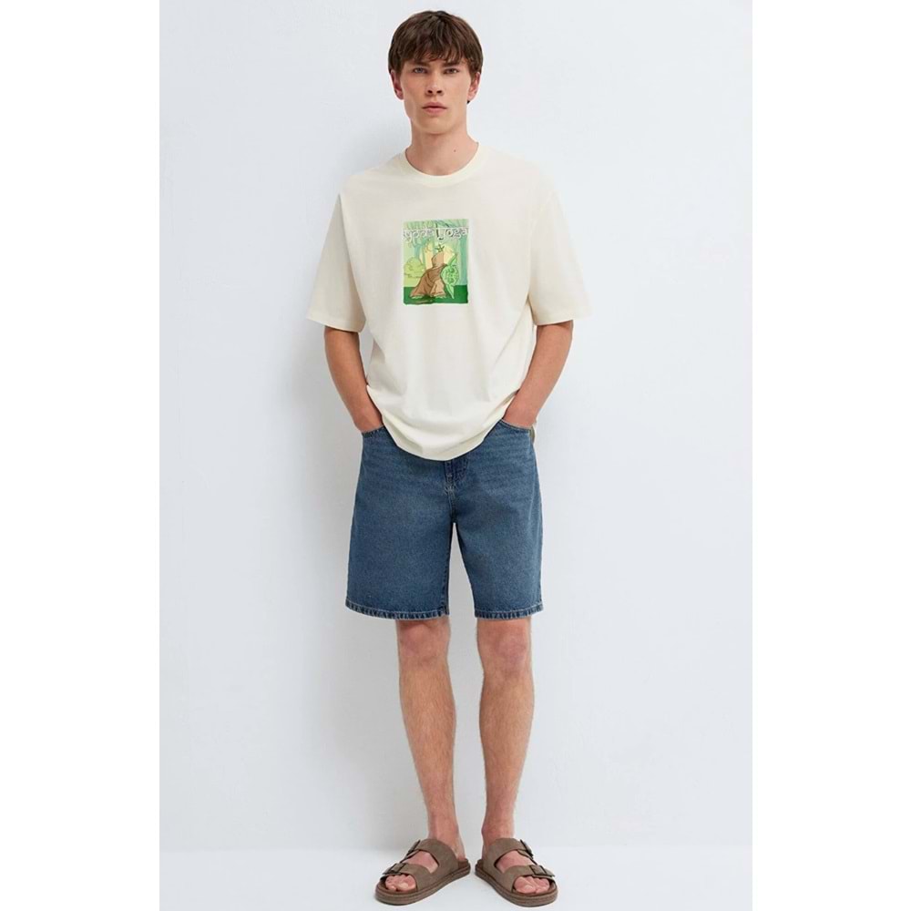 Mavi M0613351-70056 Mavi Yoda Yoga Baskılı Tişört Erkek T-Shirt