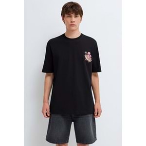 Mavi M0613385-900 Mavi Ahtapot Baskılı T-Shirt Erkek Tişort