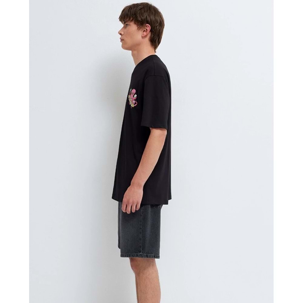 Mavi M0613385-900 Mavi Ahtapot Baskılı T-Shirt Erkek Tişort