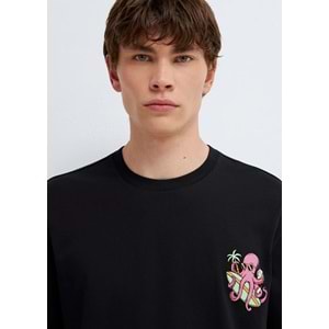 Mavi M0613385-900 Mavi Ahtapot Baskılı T-Shirt Erkek Tişort