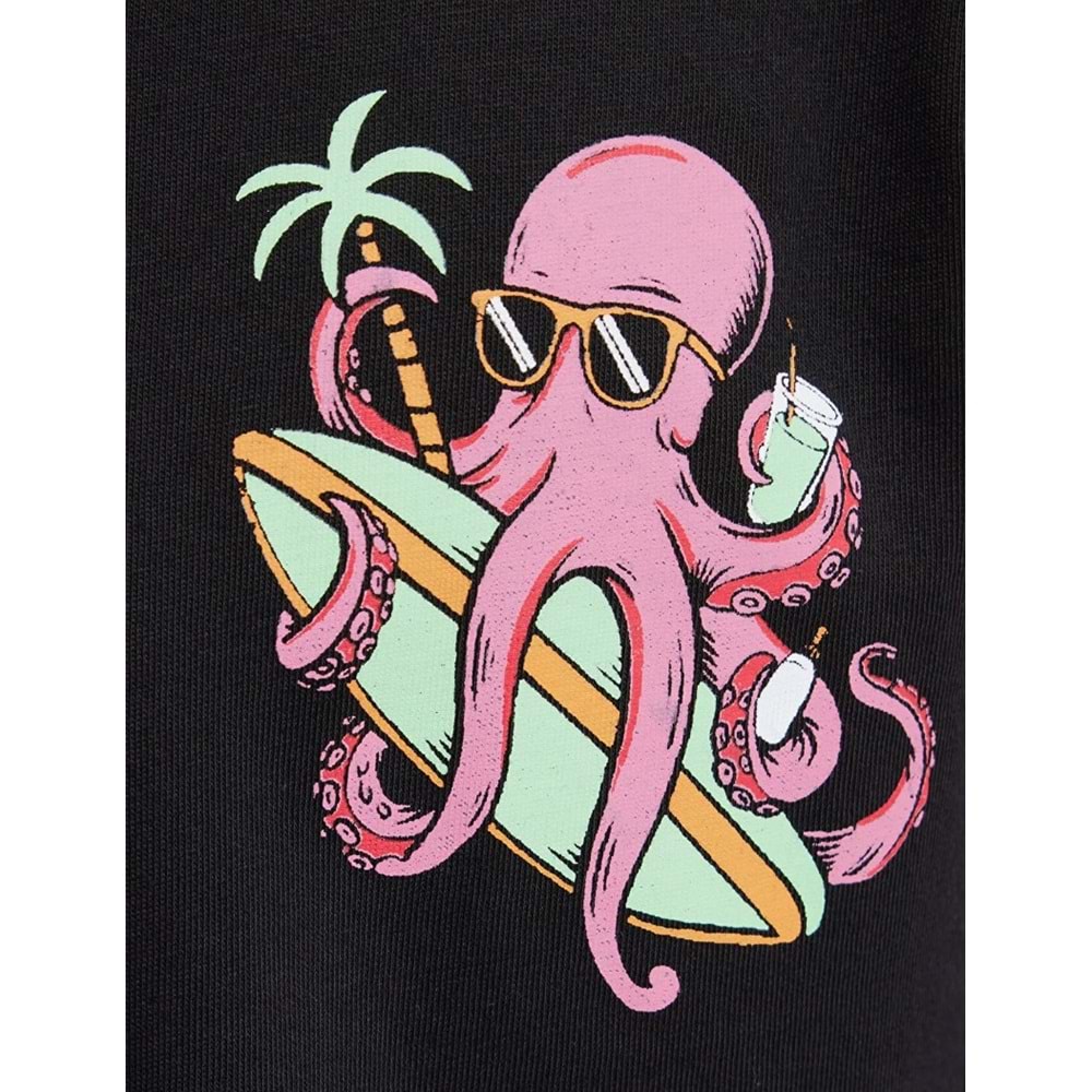 Mavi M0613385-900 Mavi Ahtapot Baskılı T-Shirt Erkek Tişort