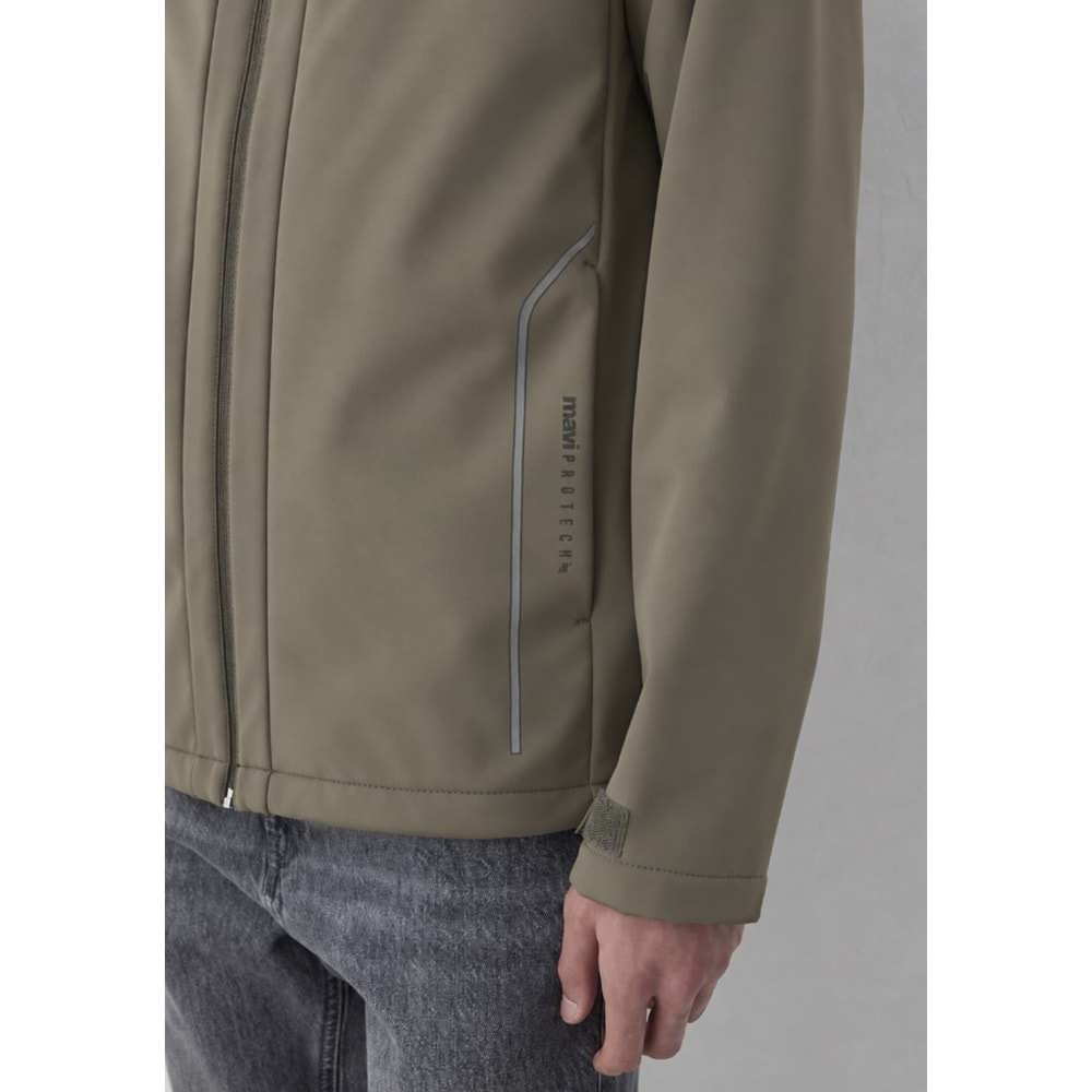 Mavi M0110852-70321 Mavi Su İtici Pro-Tech Water-Replent Kapüşonlu Spandex Erkek Mont
