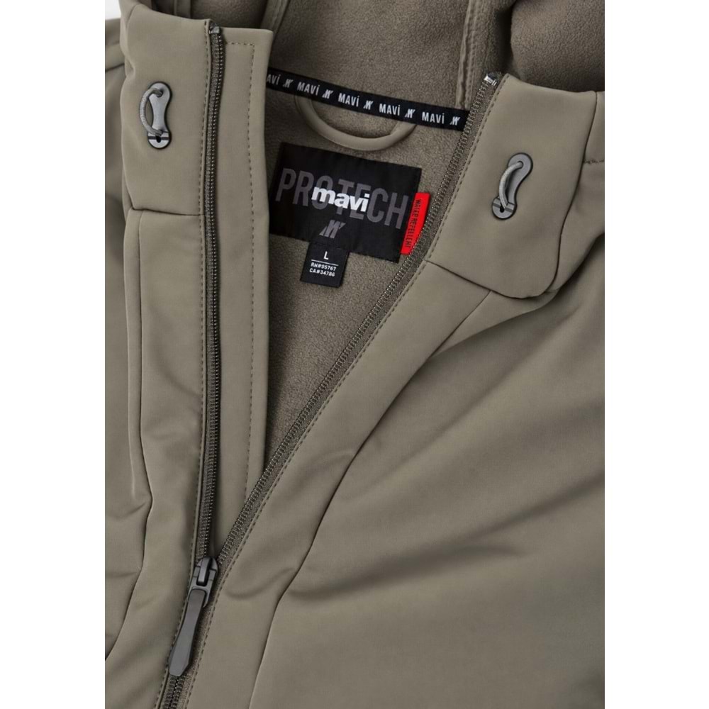 Mavi M0110852-70321 Mavi Su İtici Pro-Tech Water-Replent Kapüşonlu Spandex Erkek Mont