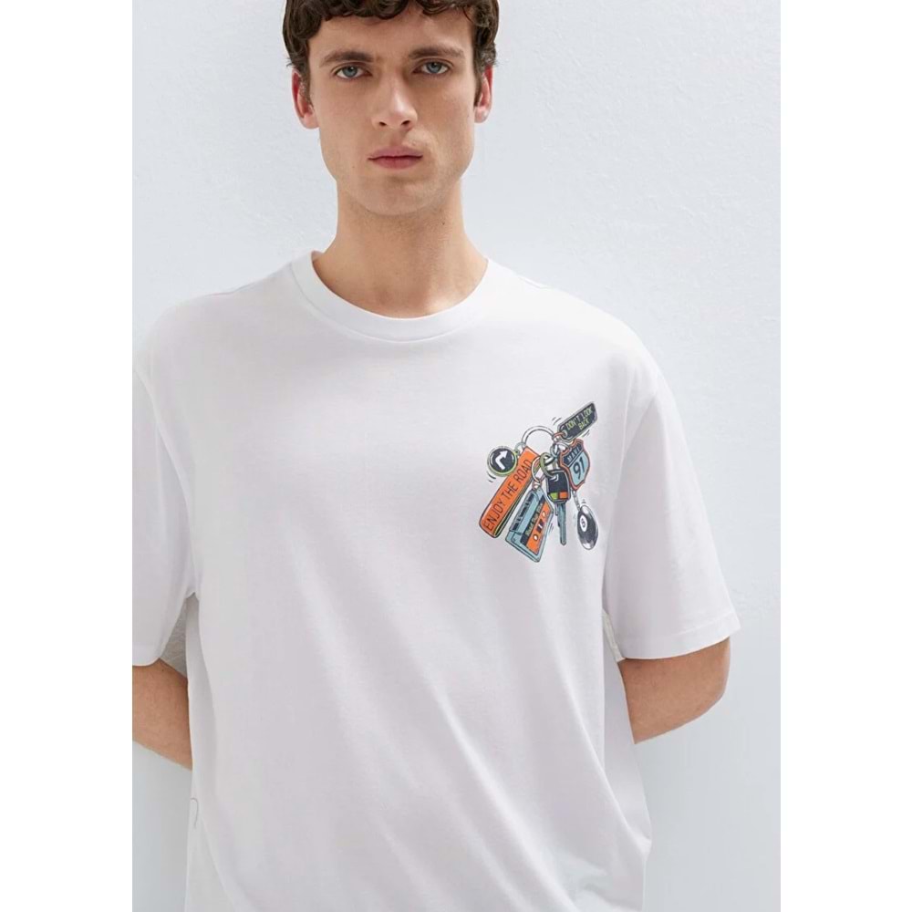 Mavi M0613390-620 Mavi Baskılı Tişört Erkek T-Shirt