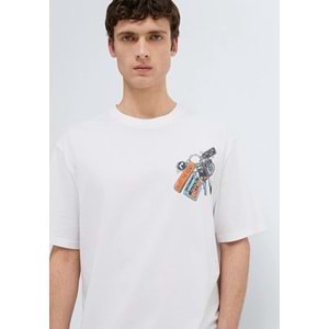 Mavi M0613390-620 Mavi Baskılı Tişört Erkek T-Shirt