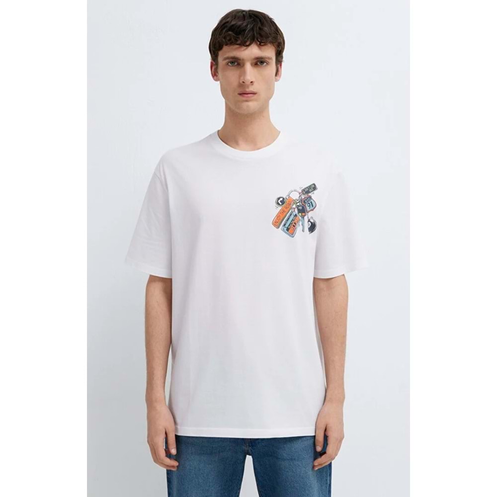 Mavi M0613390-620 Mavi Baskılı Tişört Erkek T-Shirt