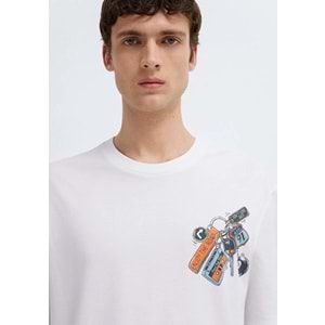 Mavi M0613390-620 Mavi Baskılı Tişört Erkek T-Shirt