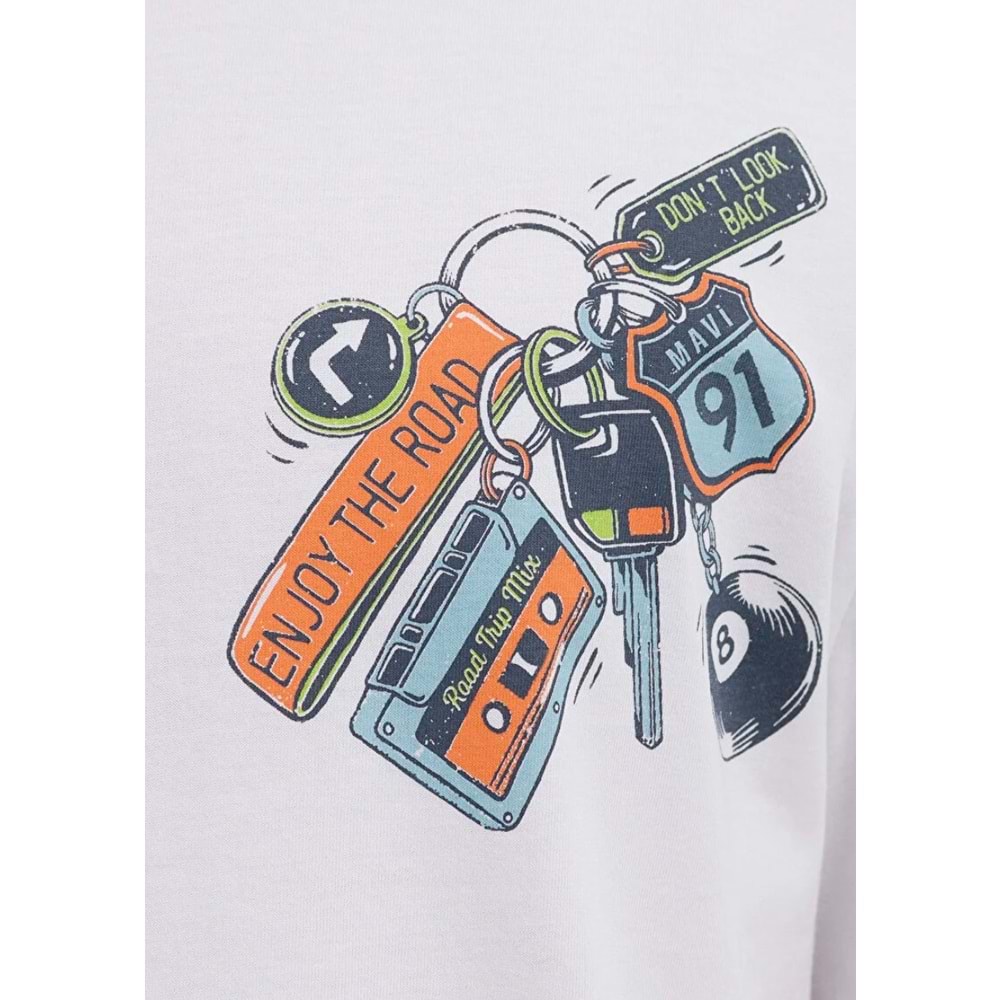 Mavi M0613390-620 Mavi Baskılı Tişört Erkek T-Shirt