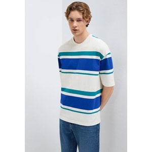 Mavi M0613331-70057 Basic Çizgili Tişört Loose Fit Tişört Erkek T-Shirt