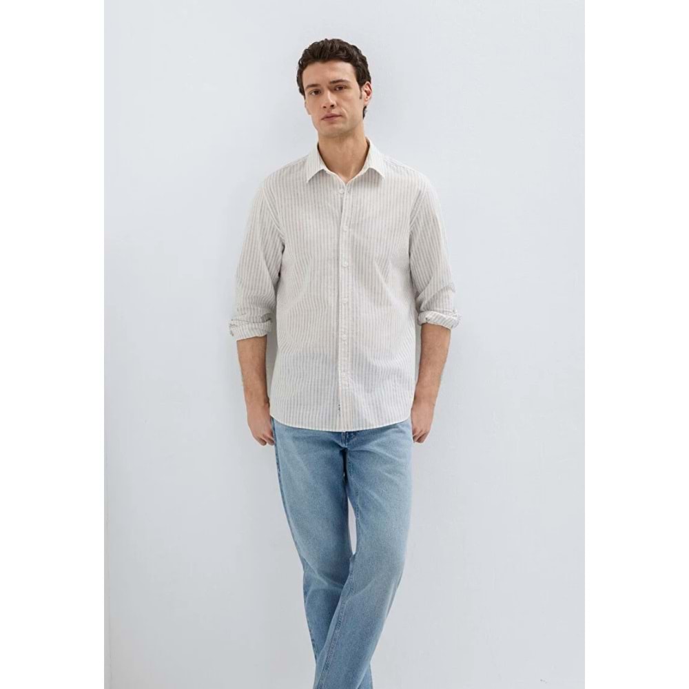Mavi M0212004-91559 Keten Karışımlı Gömlek Regular Fit Erkek Gömlek