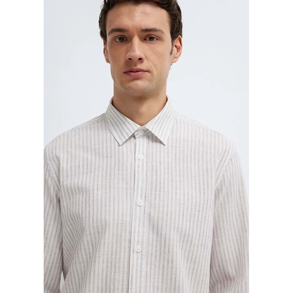 Mavi M0212004-91559 Keten Karışımlı Gömlek Regular Fit Erkek Gömlek