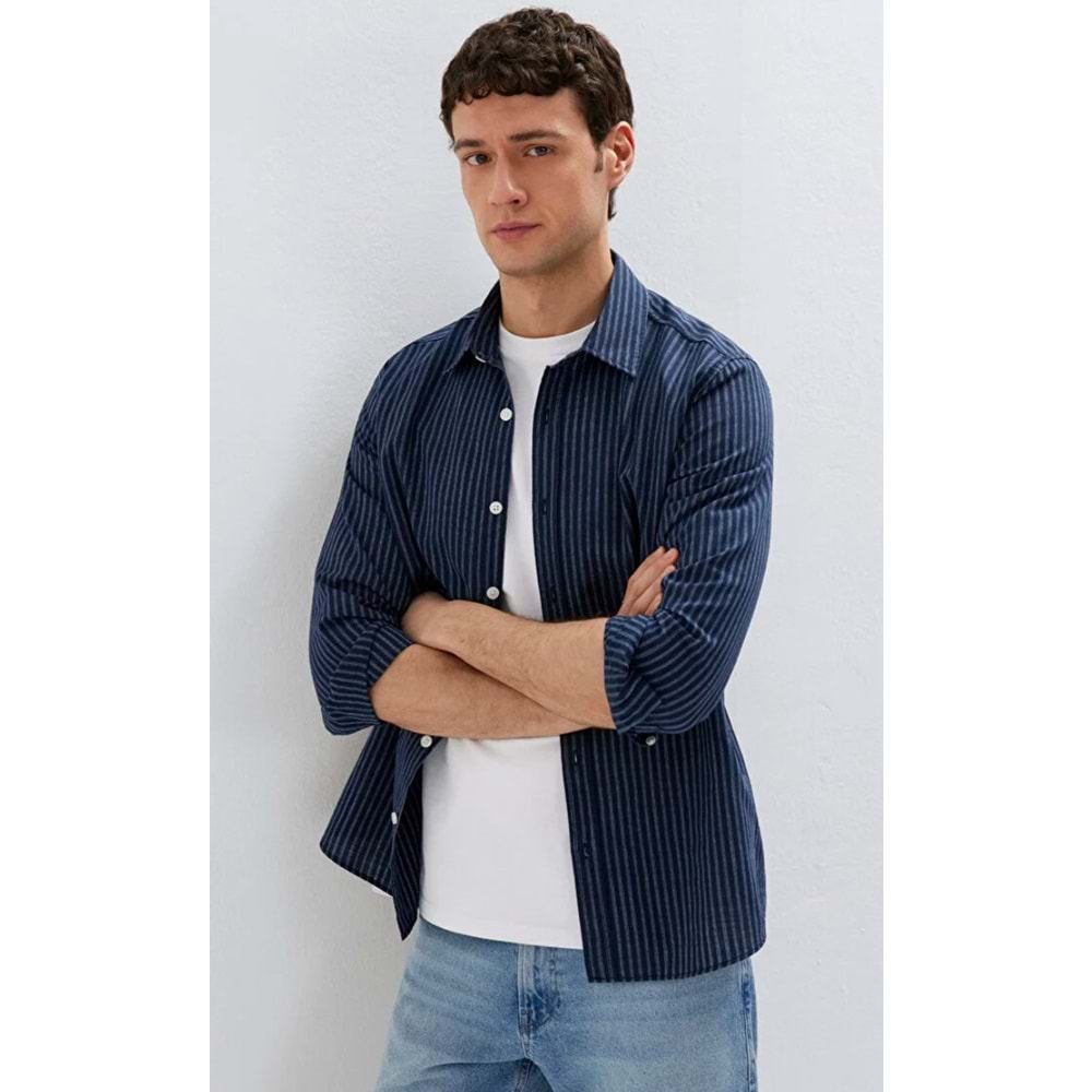Mavi M0212004-91566 Keten Karışımlı Gömlek Regular Fit Erkek Gömlek