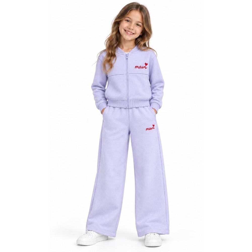 Mavi M7S10197-70523 Mavi Kalp Logo Baskılı Fermuarlı Kız Çocuk Sweatshirt