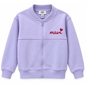 Mavi M7S10197-70523 Mavi Kalp Logo Baskılı Fermuarlı Kız Çocuk Sweatshirt