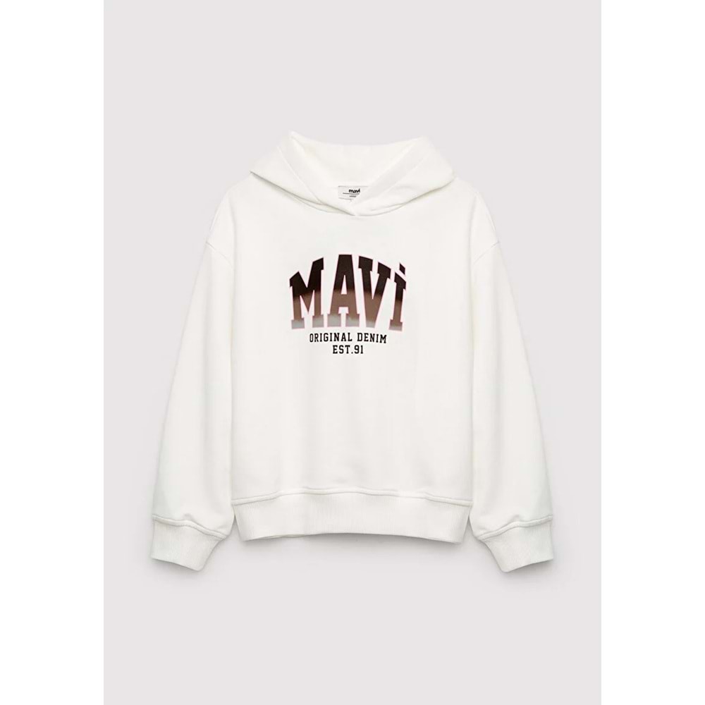 Mavi M7S10179-70057 Mavi Logo Baskılı Kapüşonlu Kız Çocuk Sweatshirt