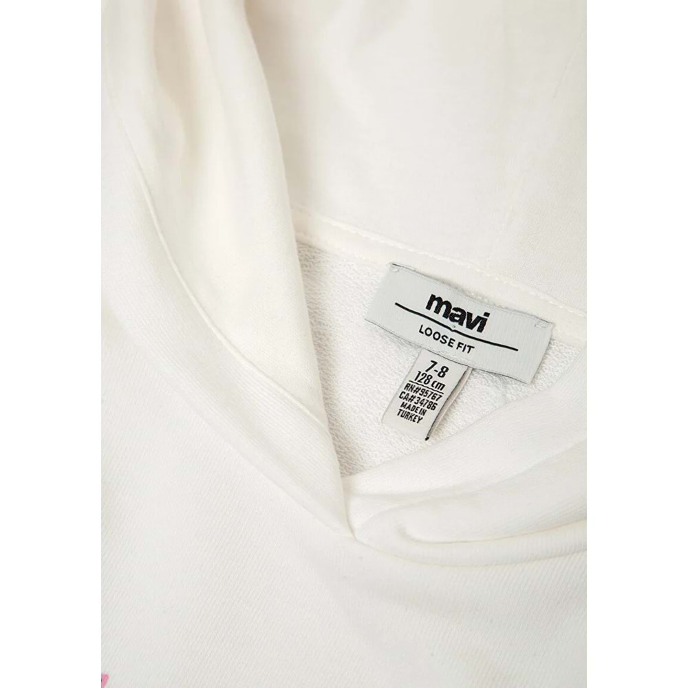 Mavi M7S10179-70057 Mavi Logo Baskılı Kapüşonlu Kız Çocuk Sweatshirt