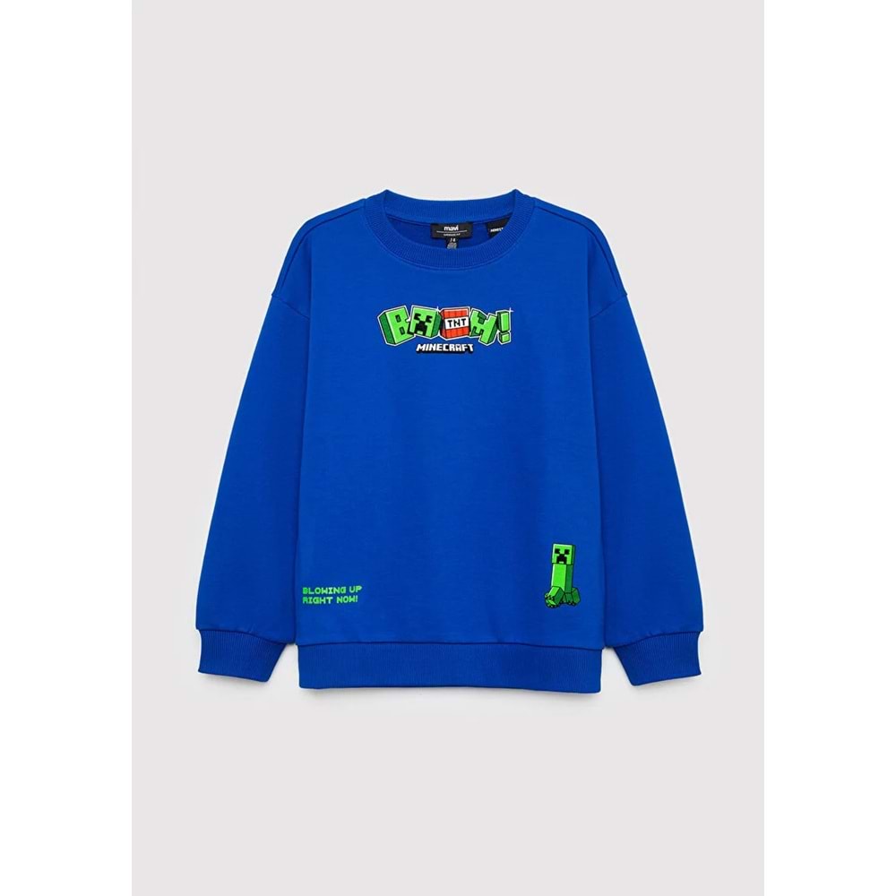 Mavi M6S10191-70896 Minecraft Baskılı Çocuk Sweatshirt