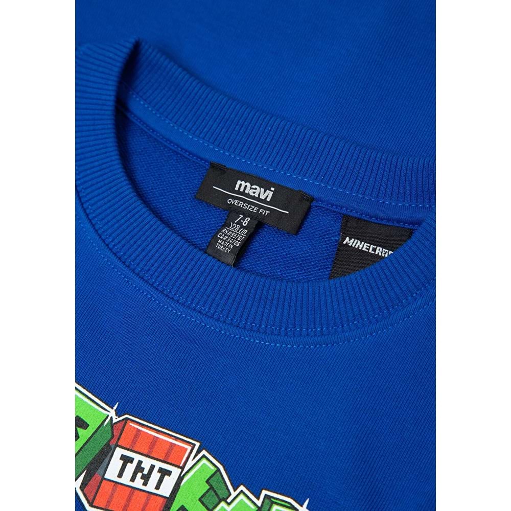 Mavi M6S10191-70896 Minecraft Baskılı Çocuk Sweatshirt
