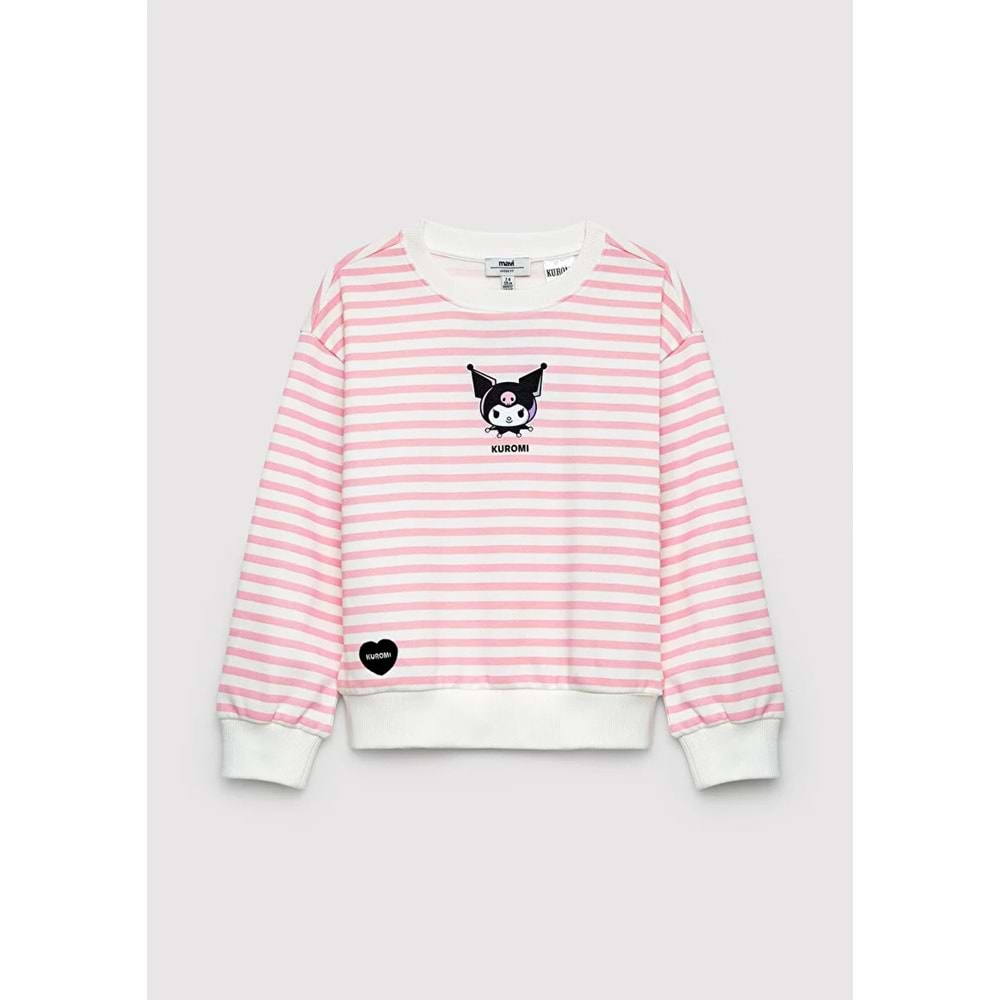 Mavi M7S10201-91630 Mavi Kuromi Baskılı Çizgili Kız Çocuk Sweatshirt