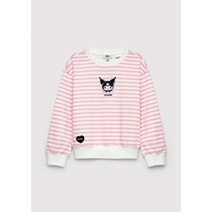 Mavi M7S10201-91630 Mavi Kuromi Baskılı Çizgili Kız Çocuk Sweatshirt