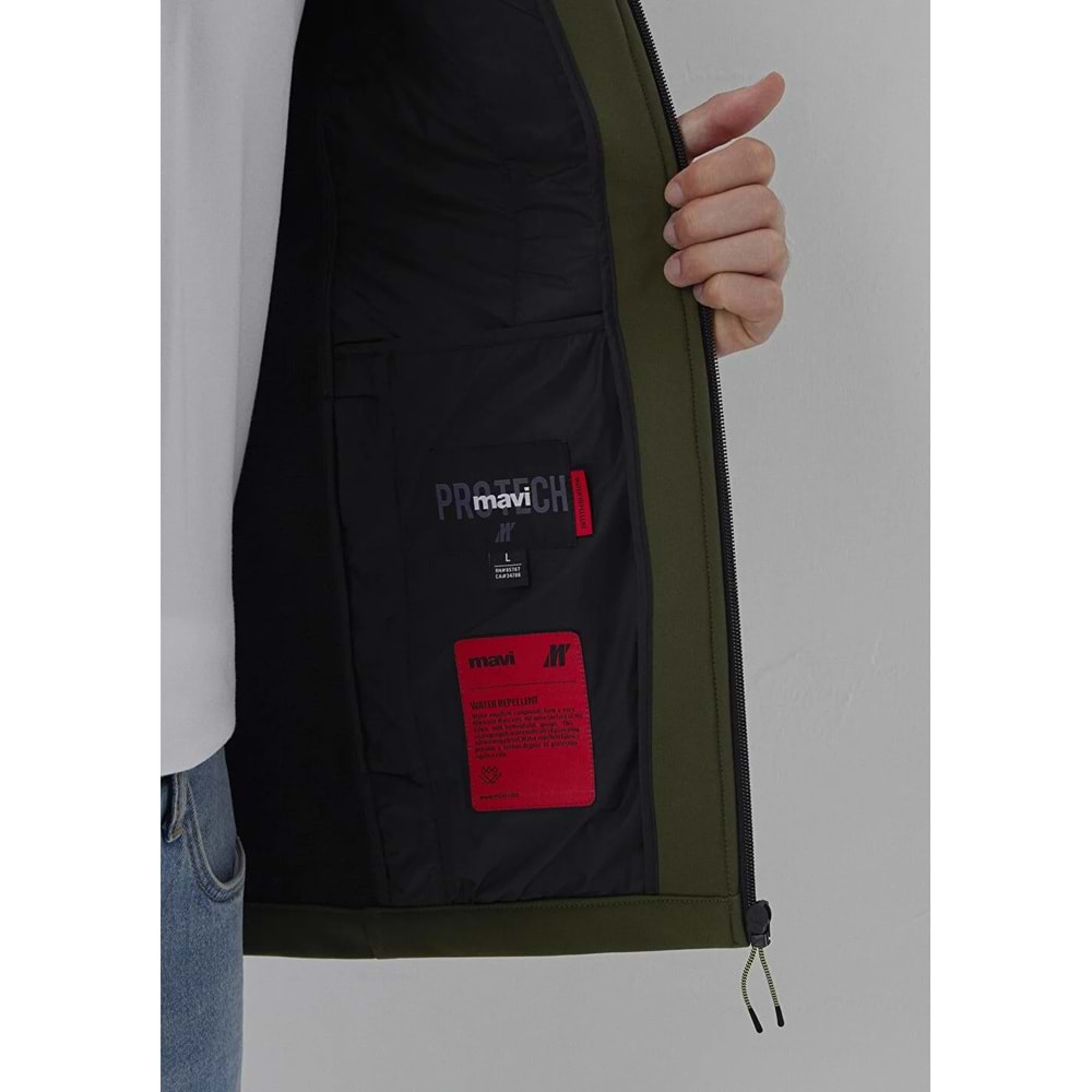 Mavi M0110848-71545 Mavi Su İtici Pro-Tech Water-Replent Kapüşonlu Spandex Erkek Mont