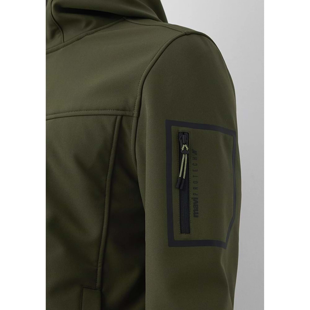 Mavi M0110848-71545 Mavi Su İtici Pro-Tech Water-Replent Kapüşonlu Spandex Erkek Mont